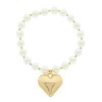 HEART CHARM PEARL BRACELET