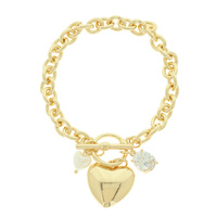 HEART CHARM TOGGLE BRACELET