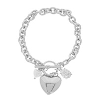 HEART CHARM TOGGLE BRACELET