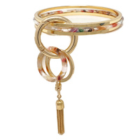 3PC BANGLE BRACELET SET WITH KEYCHAIN