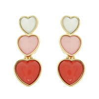 MULTI-TIERED HEART EARRINGS