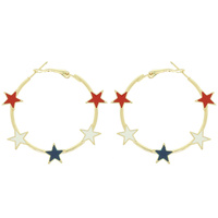 AMERICANA THEME HOOP EARRINGS