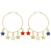 AMERICANA THEME HOOP EARRINGS