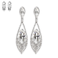 CLEAR V SHAPE EARRINGS W/CLIP