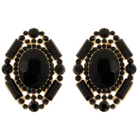 ART DECO RHINESTONE CLUSTER DROP EARRINGS