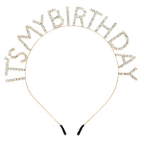 CRYSTAL RHINESTONE HAPPY BDAY "IT'S MY BIRTHDAY" HEADBAND
