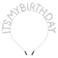 CRYSTAL RHINESTONE HAPPY BDAY "IT'S MY BIRTHDAY" HEADBAND