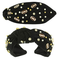 FOOTBALL THEME TOP KNOTTED HEADBAND
