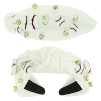 BASEBALL THEME TOP KNOTTED HEADBAND