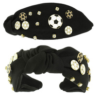 SOCCER THEME TOP KNOTTED HEADBAND