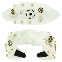 SOCCER THEME TOP KNOTTED HEADBAND