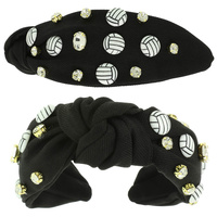 VOLLEYBALL THEME TOP KNOTTED HEADBAND