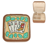 WESTERN POKER THEME LEATHER JEWELRY BOX