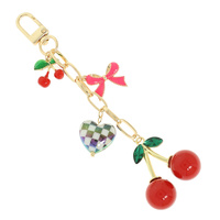 CHERRY THEME BAG CHARM KEYCHAIN