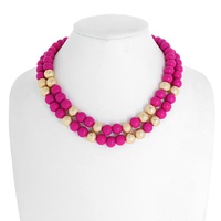 2-ROW MULTISTRANDED ADJUSTABLE BEADED NECKLACE