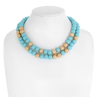 2-ROW MULTISTRANDED ADJUSTABLE BEADED NECKLACE
