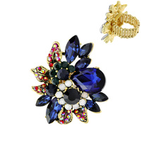 FLORAL CRYSTAL CLUSTER STRETCH RING