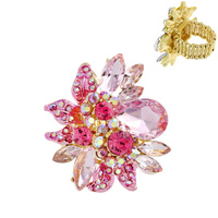 FLORAL CRYSTAL CLUSTER STRETCH RING