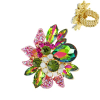 FLORAL CRYSTAL CLUSTER STRETCH RING